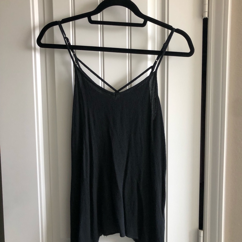 Black tank top crisscross back